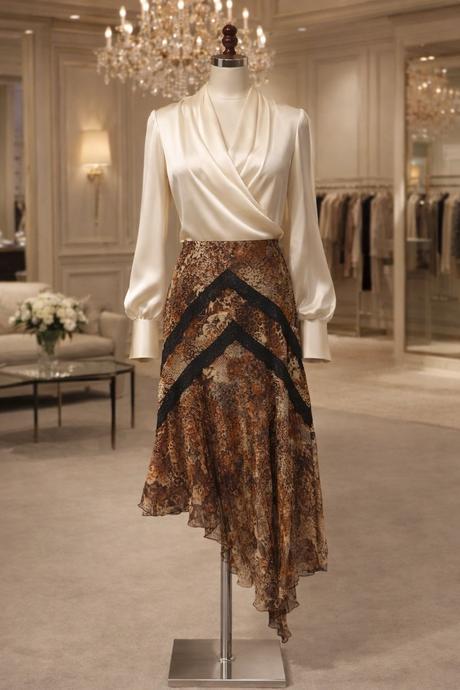 Marina rinaldi hodvábna asymetrická sukňa, 40