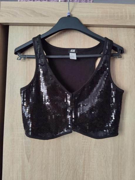 Vesta s flitrami 158/164, h&m,158