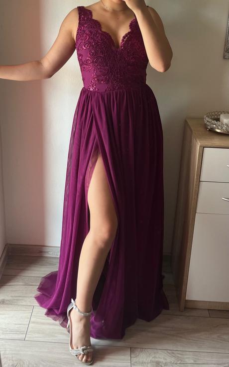 Magenta spoločenské šaty, m