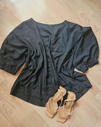 Oversize čierna blúzka, xxl