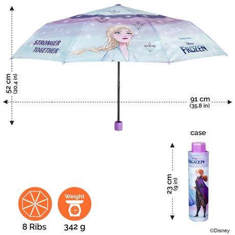 Detský skladací dáždnik disney frozen 2, 50249, perletti