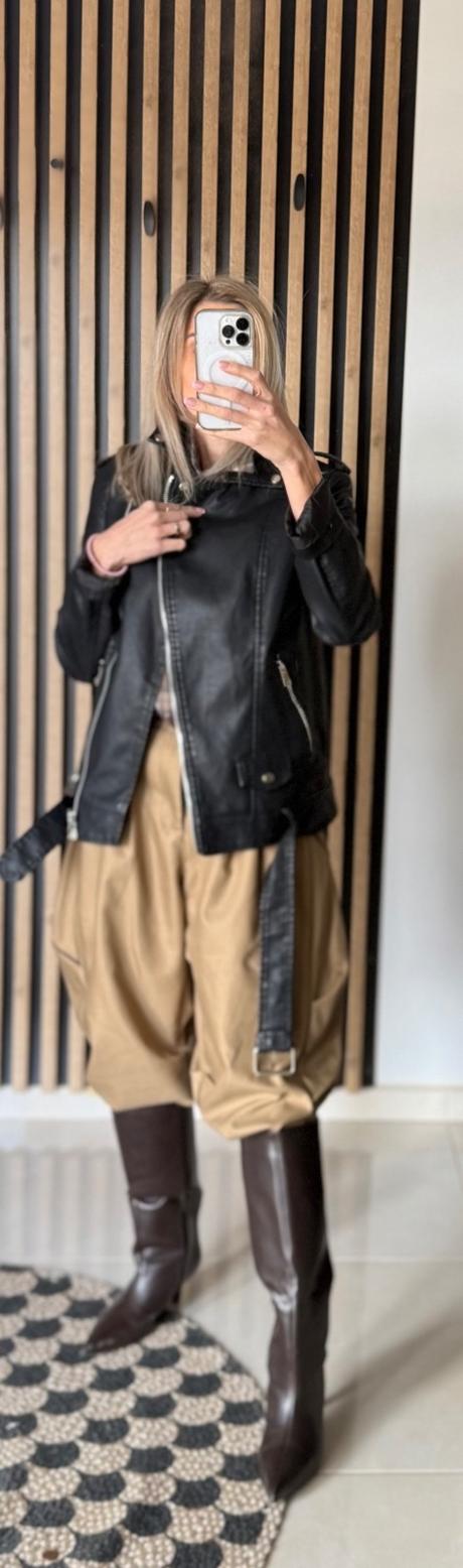 Štýlová biker koženková bunda, reserved,xs