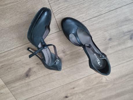 Čierne kožené lodičky tamaris 36, tamaris,36