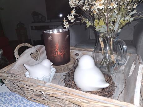 Nadherny skleneny svietnik jesenne travy, 