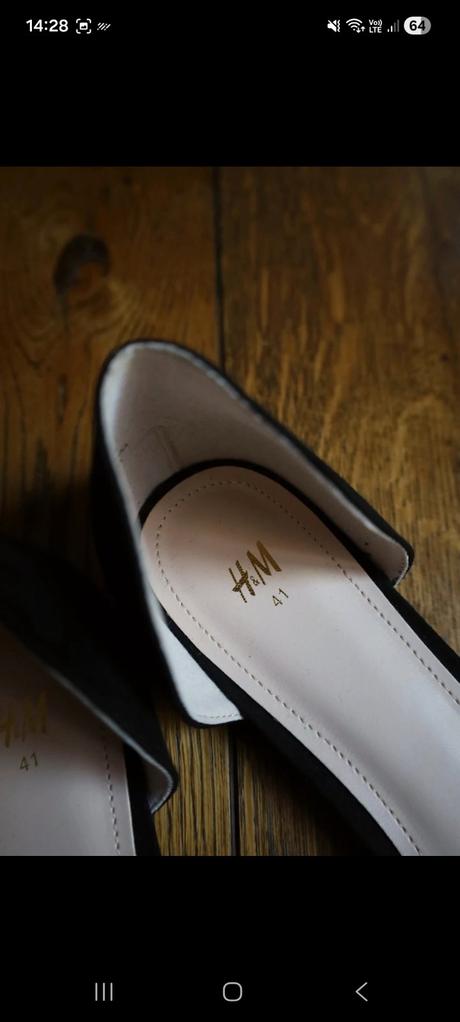 Čierne špicaté baleríny, h&m,41