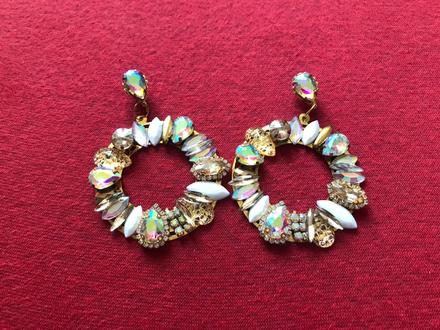 Nausnice s kamienkami,priemer 6 cm,