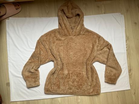 Dámska hnedá huňatá teplá mikina teddy, 