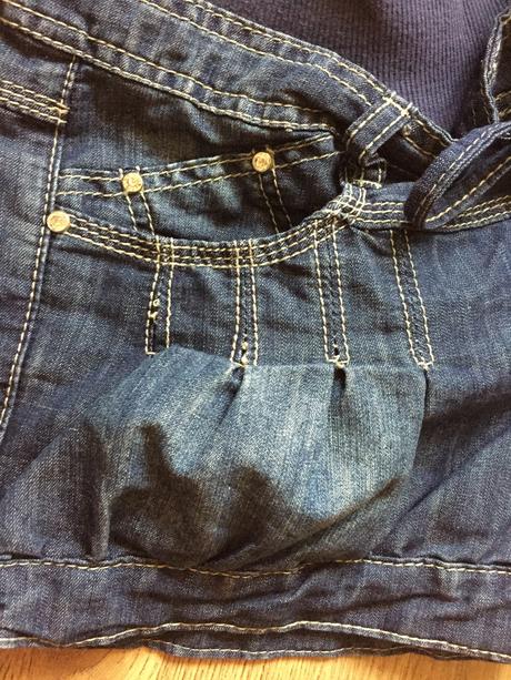 Tehotenské riflové kraťasky s viazaním, xs