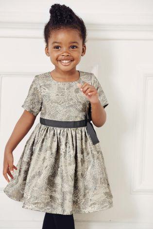 Strieborné žakárové šaty next, next,80