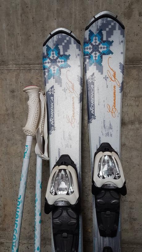 Predám detské lyže cinnamon girl 90cm. zn. nordica, 80-89 cm