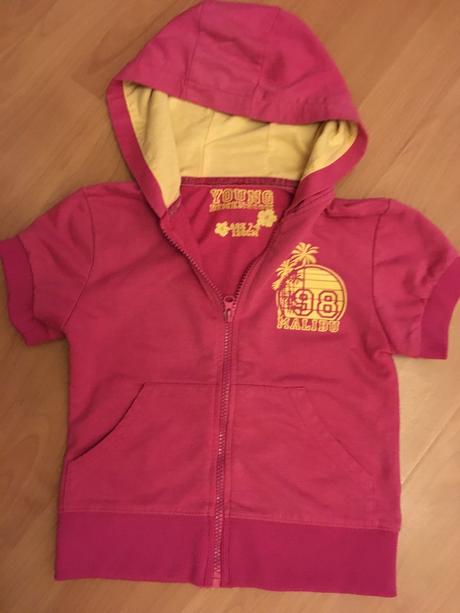 Ružové tričko s kapucňou, na 7-8 rokov, 128