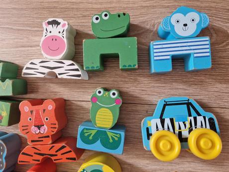 Drevené kocky zvieratka, 