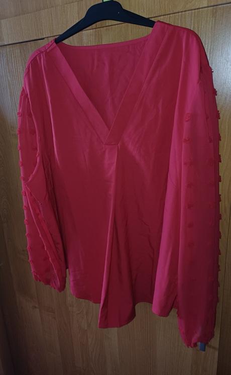 Dámska červená blúzka xxxl, xxxl