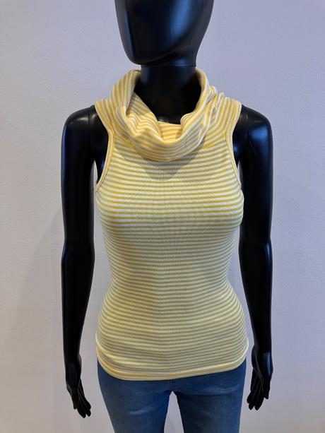 Žlto-biely pásikavý top s rolákom slovenka (m), slovenka,m