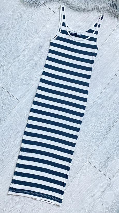 Pásikavé midi šaty h&m, h&m,xs