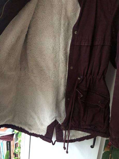 Bordová dámska bunda/ bordový kabat/ zimná bunda, h&m,xs