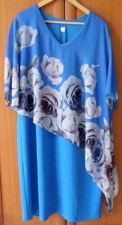 Dámske modré šaty pre moletky, v. 2xl/3xl, 50/52, xxxl