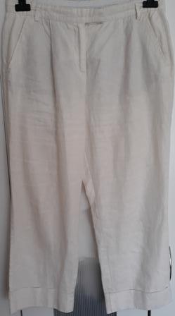 Biele letne platnove nohavice velkost m, m