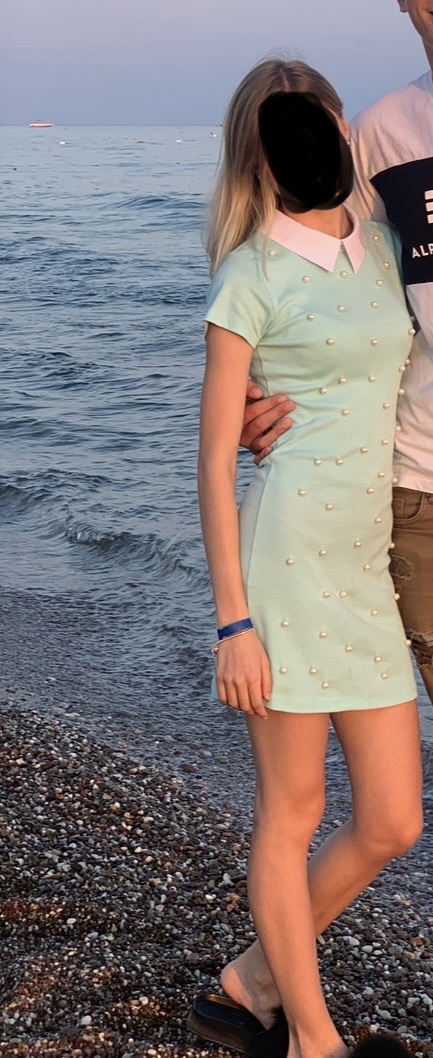 Perlové mini šaty s golierom, tally weijl,xs