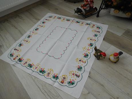 Retro vianočný bavlnený obrus-101 x 108 cm,, 