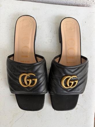 Gucci marnont cierne kozene 37 slapky, gucci,37
