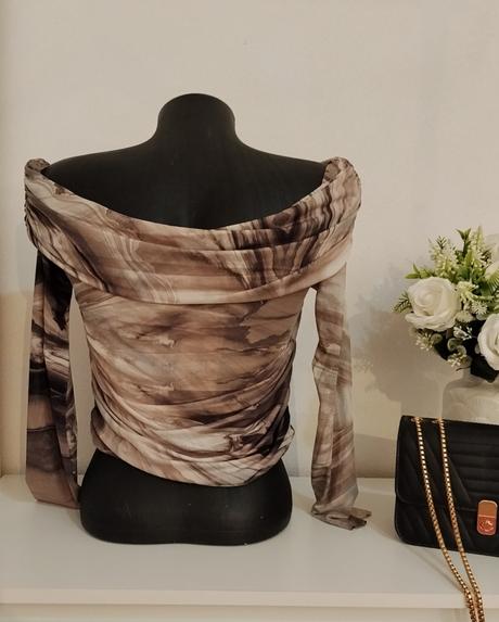Mramorový off shoulder top bisou s project, 38 / 40 / l / m