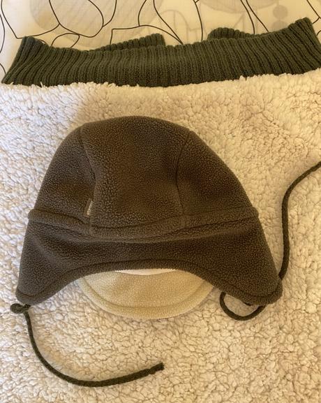 Teplý vak kožušinka - pletenina  + čiapka, 74