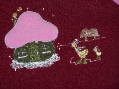 Flisová súprava ružová s bordovou s aplikáciami, 104