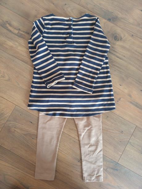 Dievčenský set tunika s legínkami + riflové šaty, 104–116