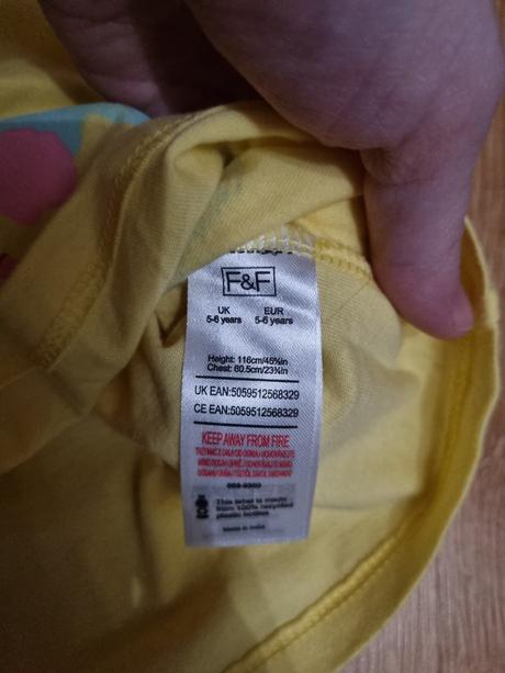 Žlté tričko, f&f,110 / 116