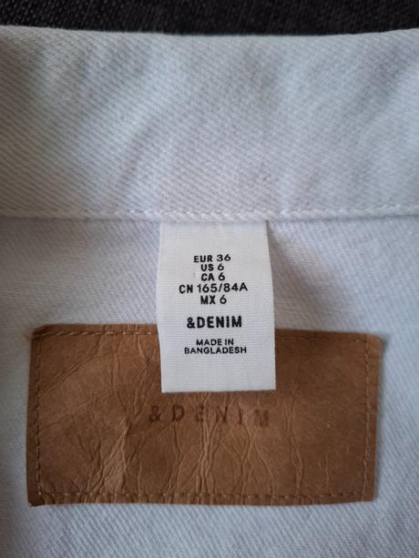 Bunda riflová biela, denim,36