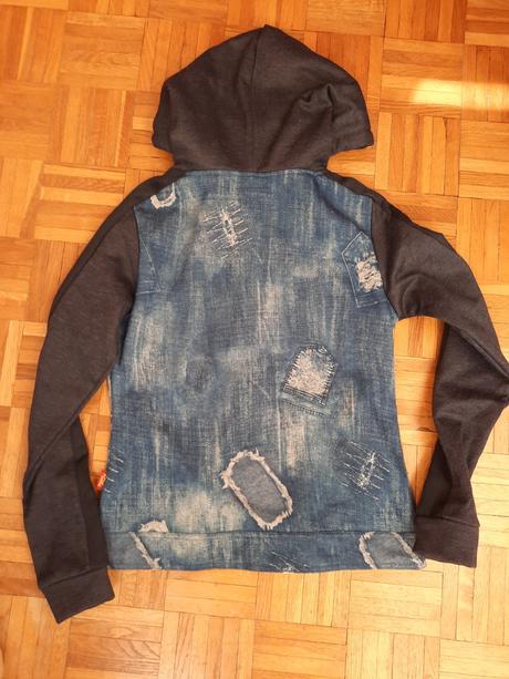 Zateplená dievčenská mikino-bunda s kapucňou, xs