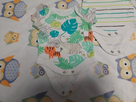 Letné bavlnené body newborn zn.ff (safary, prúžky), f&f,50