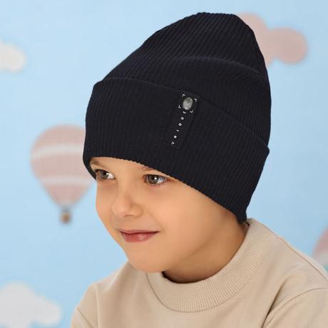 Bavlnená vrúbkovaná čiapka pre deti ajs 52081, ajs,52 / 54