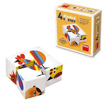 Drevené kocky zvieratká, 