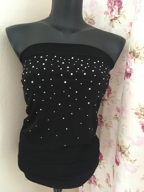 Čierny elasticky sexi top, s