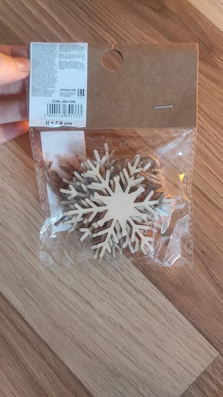 Drevene vianocne ozdoby snehove vlocky, 