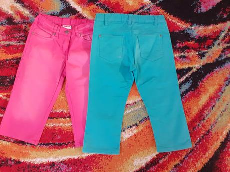 Tyrkysové capri nohavice, hema,146