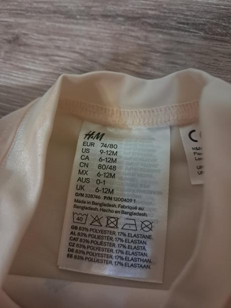 Uv tričko 74/80 na plávanie, h&m,74