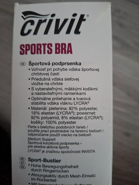 Športová podprsenka crivit sports bra veľ. l 44/46, crivit,l