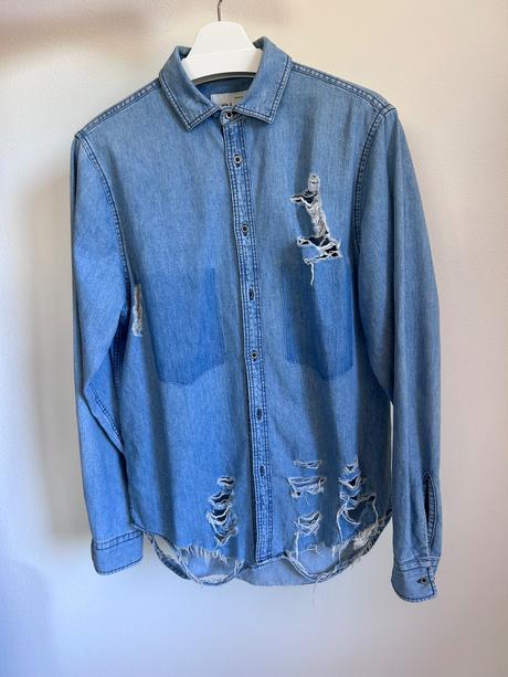 Riflová košeľa, zara,s