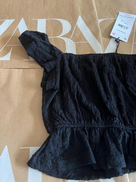 Čierna crop blúzka sinsay nová, sinsay,s
