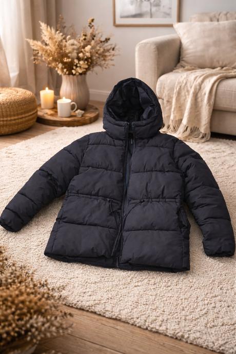 Čierna zimna bunda h&m, h&m,s