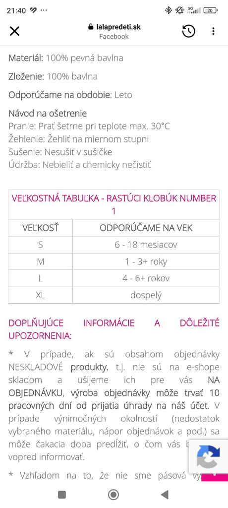 Ľaľa rastúce klobuky, 98