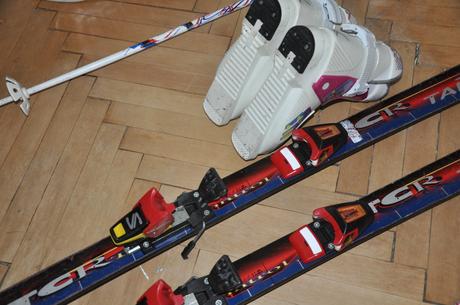 Lyže 120 + lyžiarky, 120-129 cm