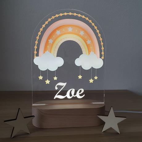 Detská nočná lampa s vlastným menom dúha i.,