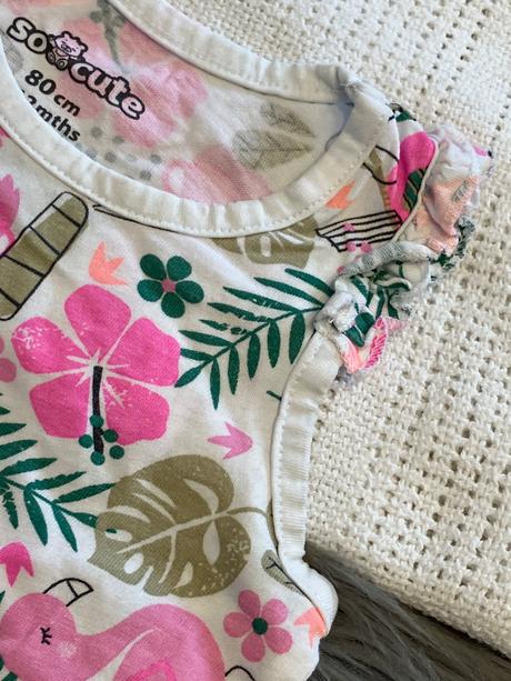 Dievčenské body vzorované so cute (80), 80