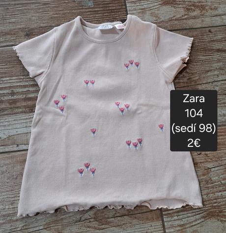 Vrúbkované tričko, zara,98