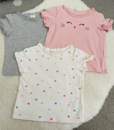 3 tričká s krátkym rukávom, h&m,74