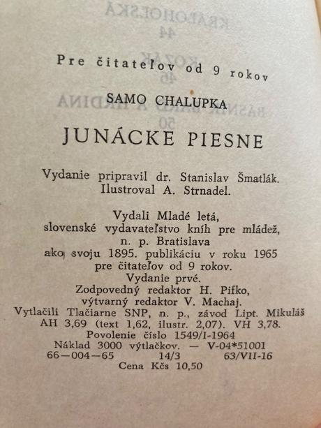 Samo chalupka junácke piesne (1964), 